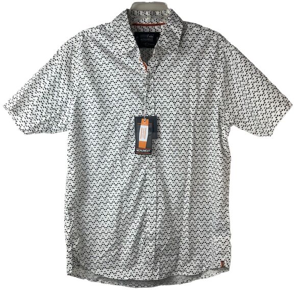 NWT Halloween Graphic Button Down Pumpkin Faces Size Large Monument Cotton - Picture 1 of 6